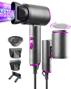 Professional Ionic Hair Dryer for women Arhhn 1875W hair dryer with Diffuser for Curly Hair Fast Drying Low Noise Light foldable travel hair dryer Blow Dryer with Nozzle &Comb for Home Salon Travel